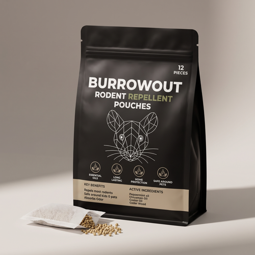 Burrowout Rodent Repellent Pouches — Peppermint, Cinnamon & Cedarwood