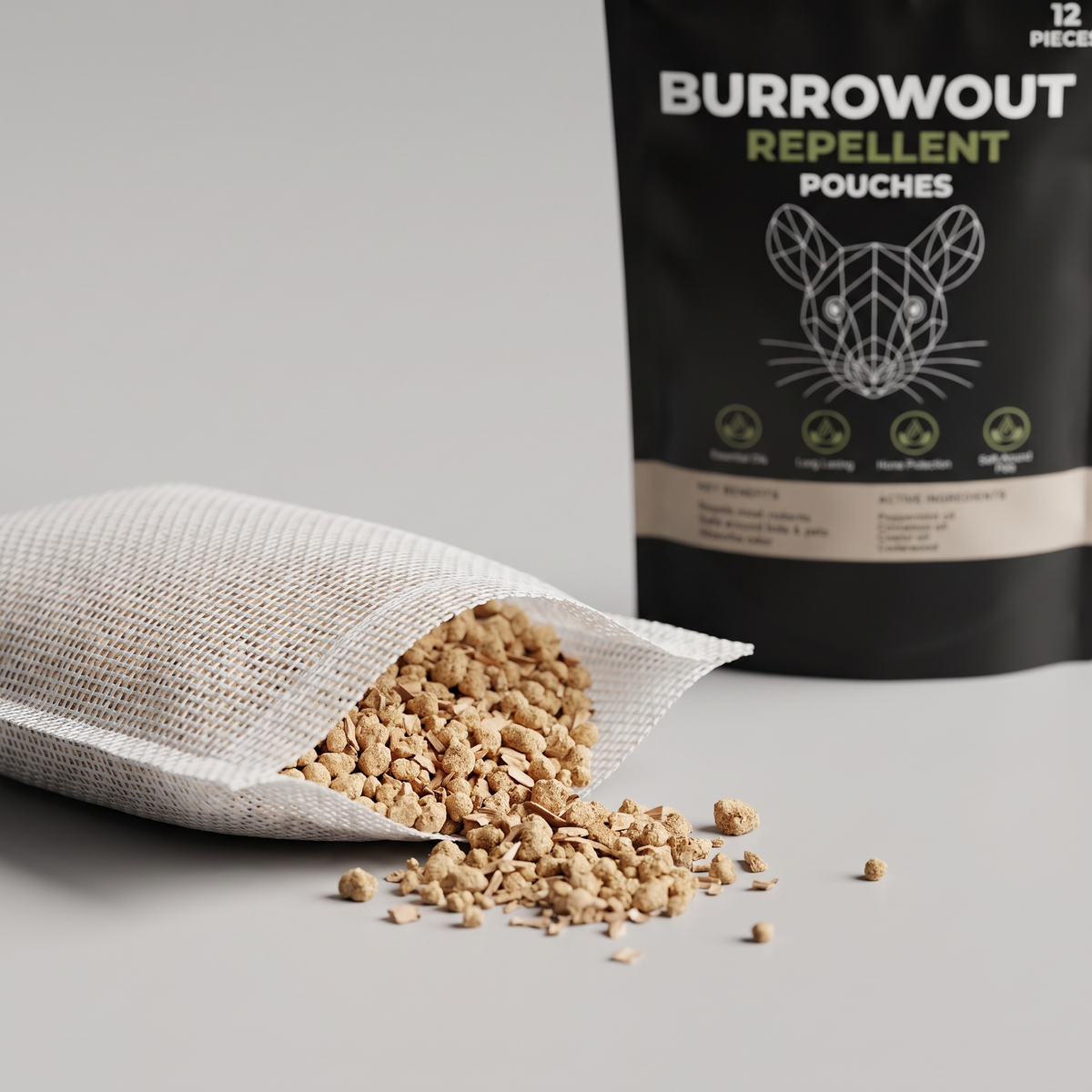Burrowout Rodent Repellent Pouches — Peppermint, Cinnamon & Cedarwood